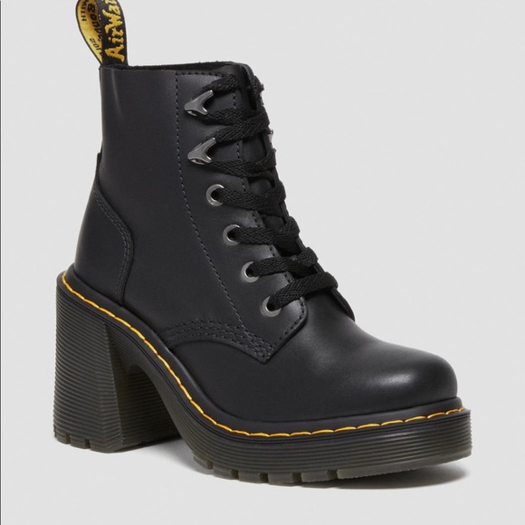 DR MARTENS SANDAL LEATHER LACE UP FLARED HEELS BOOT Size: 8 - Picture 5 of 6